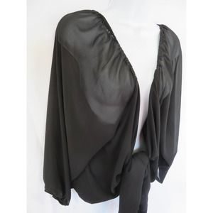 NWT Black Xenobia Chiffon Front Tie Bolero Women's Sz 3X